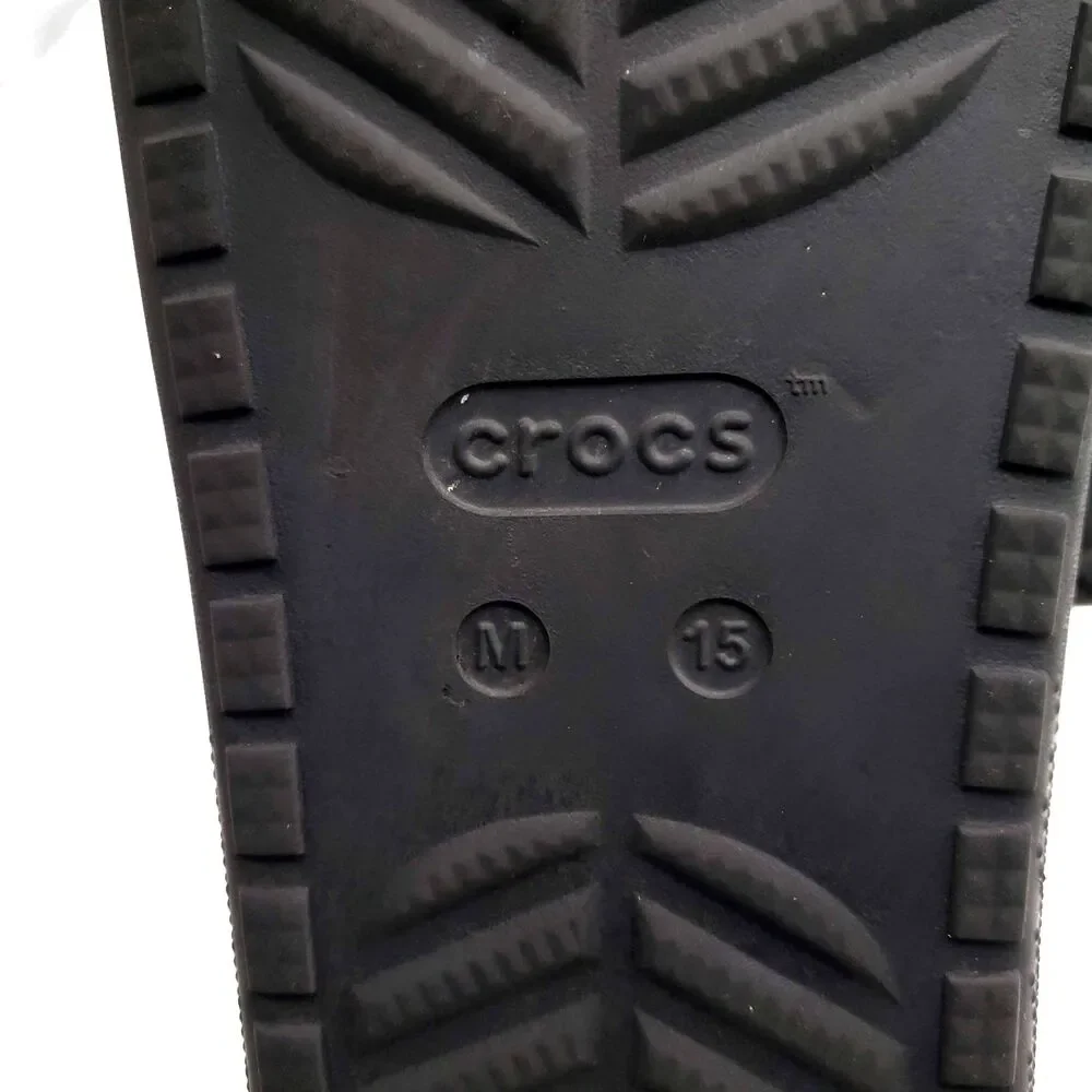 Crocs Saturday Slide V2 Men's Size 15 Black Sandals Slippers Rubber Water Shoes